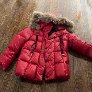 Red moncler puffer kids size 4 jacket